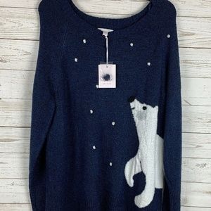 Lauren Conrad Women’s Blue Sweater W/ Polar Bear